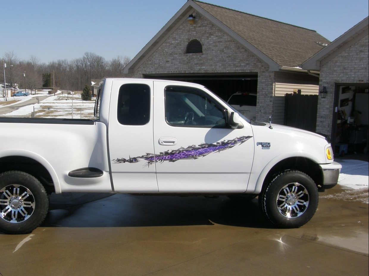 Checkered Flag Tear Ripper Truck Graphics Decals - 50% Off Clearance Sale | Perfect for Racing Enthusiasts & Custom Truck Styling