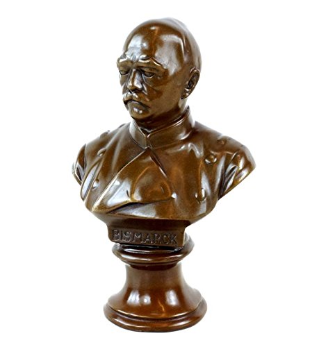 Otto von Bismarck Bronze Bust - Signed Gladenbeck - Military Collectible Statue - Antique German Decor for Office & Home - Historical Figure Sculpture for Study & Library Display