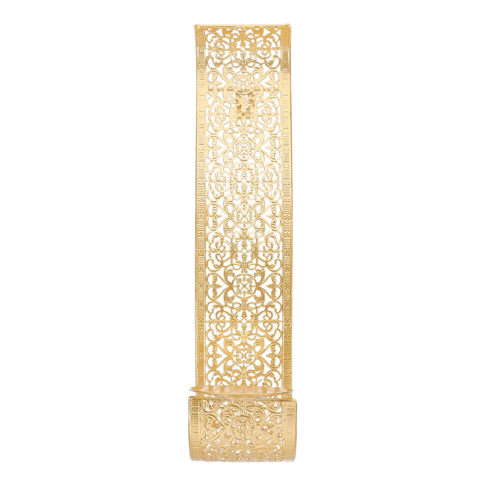 Vintage Gold Wall-Mounted Candle Sconces Set - Iron Candle Holders for Pillar Candles, Hanging Metal Wall Decor - Perfect for Living Room, Bedroom & Wedding Decor