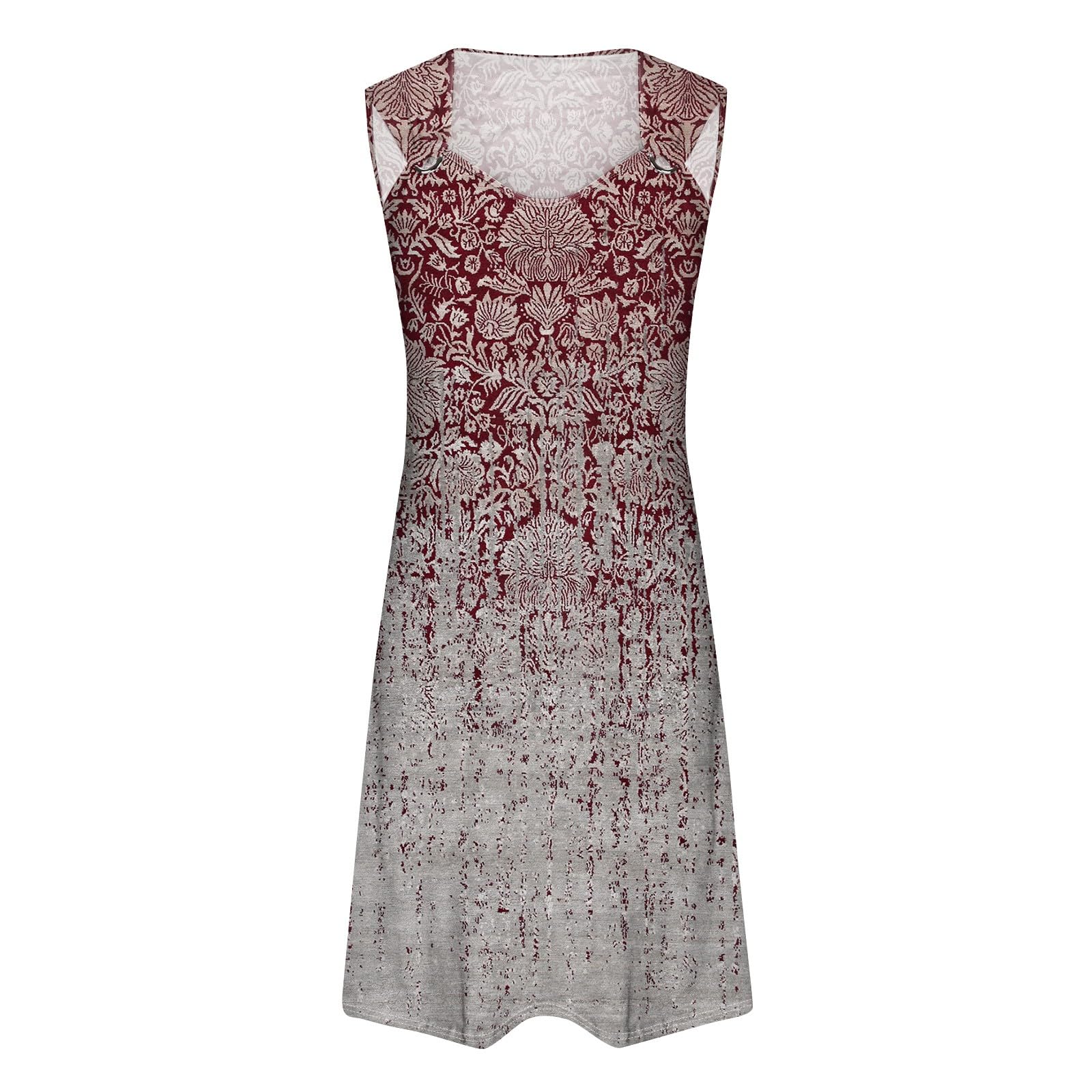 2024 Women's Summer Dresses - Casual Loose Sleeveless Floral Print Tank Sundress for Beach, Vacation & Outdoor Activities | Cute T-Shirt Dress for Women