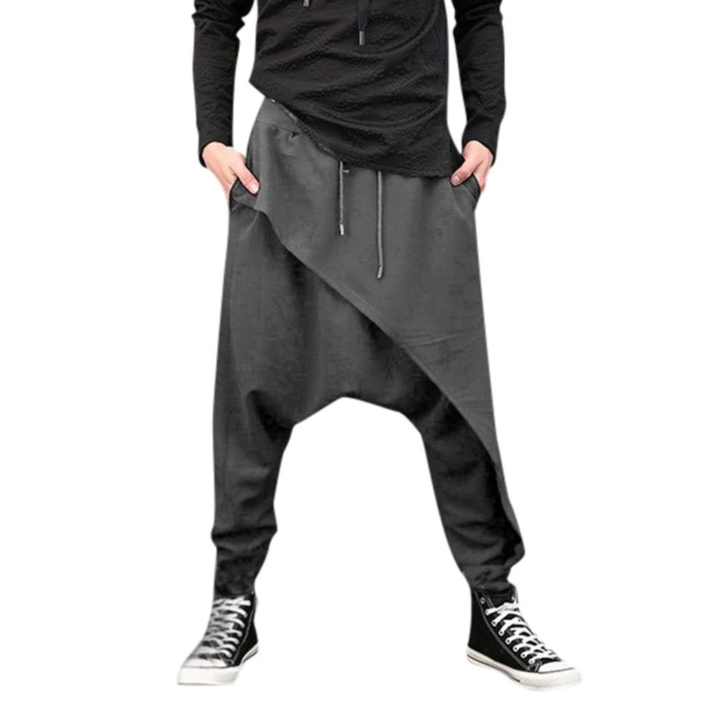 **Men's Lightweight Travel Pants with Elastic Waist - Breathable Black Summer Pants for Seniors & Casual Wear - Perfect for Outdoor Activities, Airplane Trips & Daily Comfort (DP-6)**