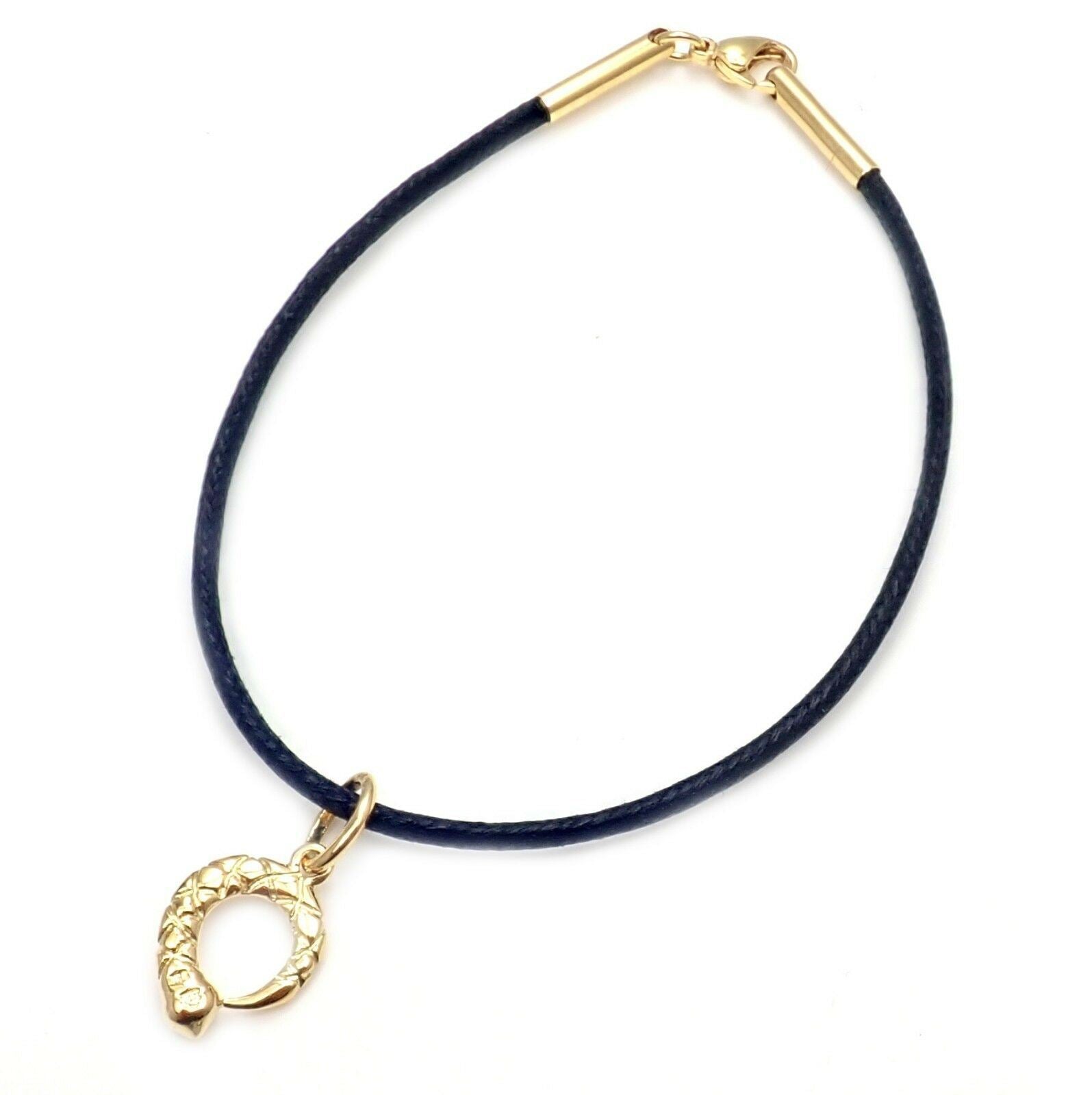 18k Gold Snake Serpent Charm Cord Bracelet by Temple St Clair - Elegant Jewelry for Women, Perfect for Gifts, Parties & Everyday Wear