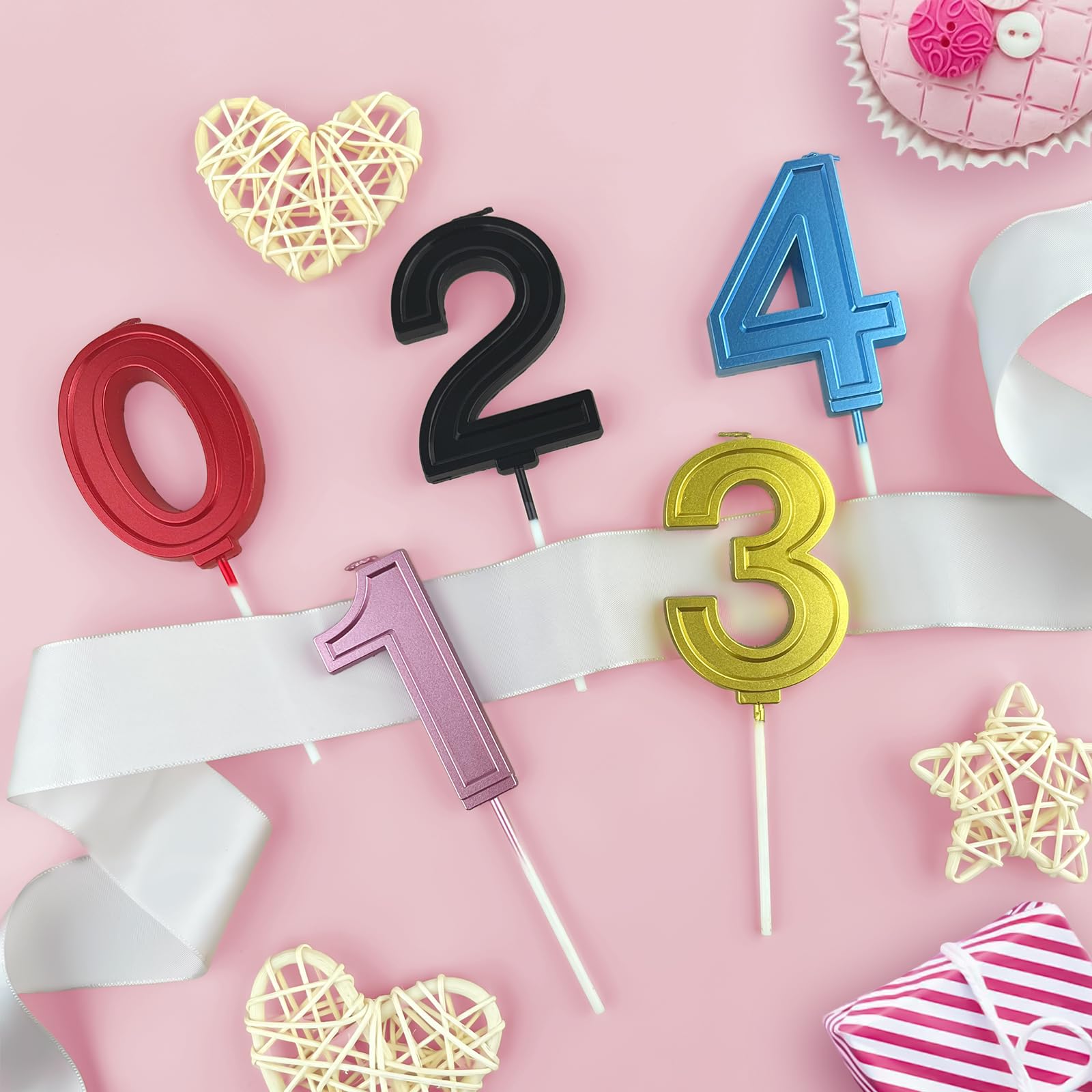 Black 3 Number Birthday Candles for Cake - 2.76 Inch Large Number Cake Candles for Wedding, Anniversary & Birthday Party Decorations - Perfect for Birthday Cakes, Cupcakes, Wedding Cakes & Anniversary Celebrations