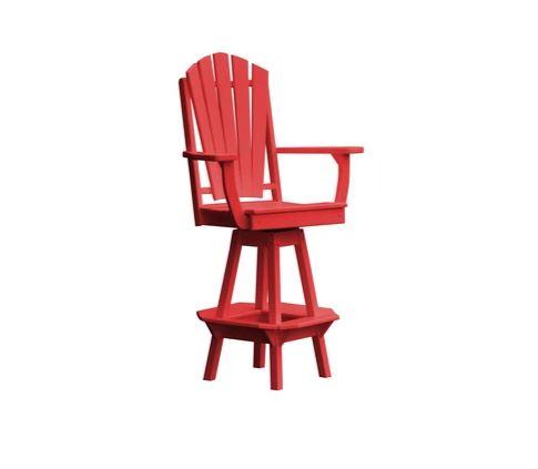 A & L Furniture Adirondack Swivel Bar Chair with Arms - Outdoor Patio, Poolside & Garden Seating for Relaxing & Entertaining