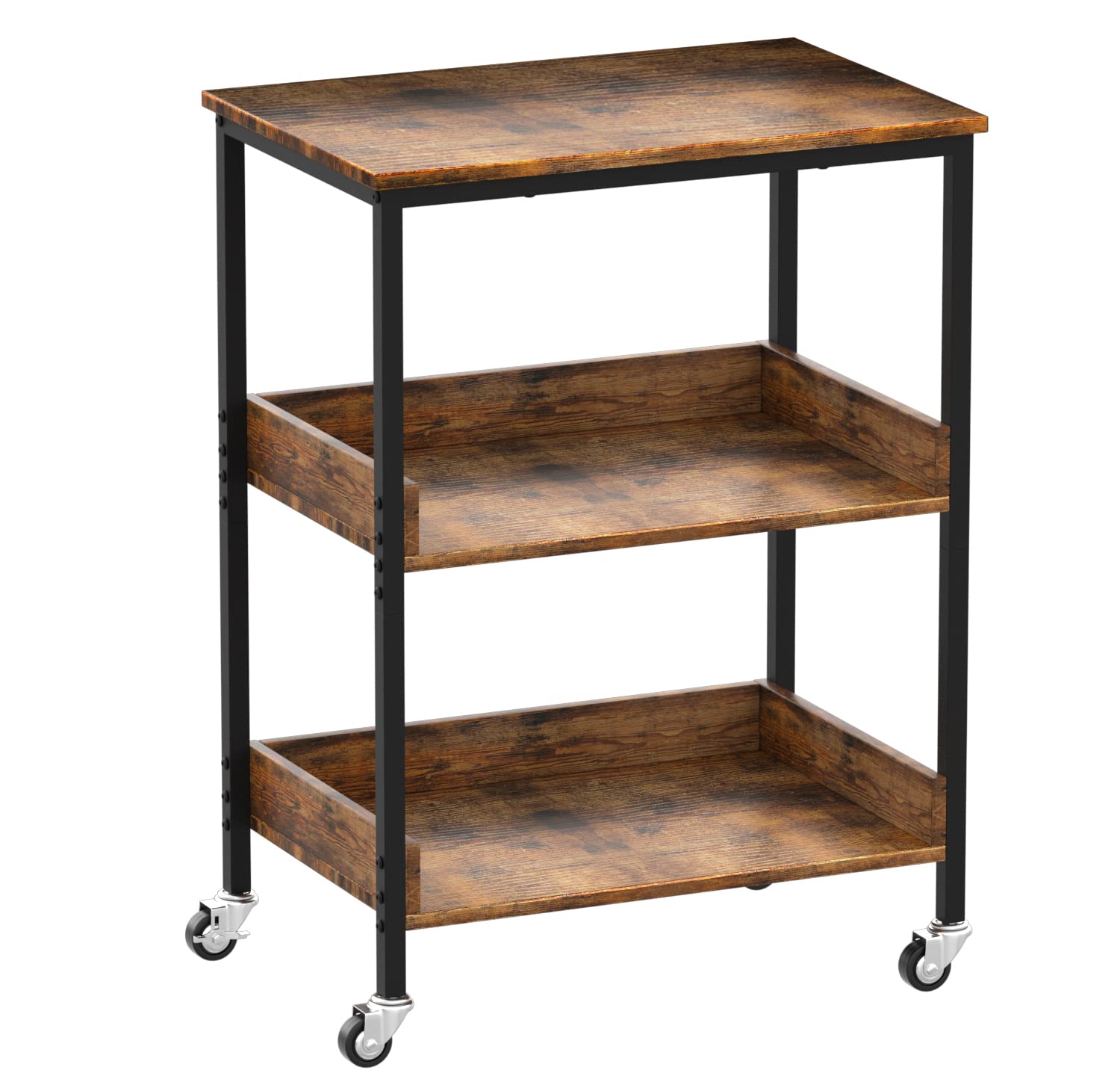ASTARTH 3-Tier Rolling Kitchen Cart with Wheels - Microwave Stand, Coffee Station & Storage Organizer for Small Spaces - Perfect for Kitchen, Living Room, Dorm or Office