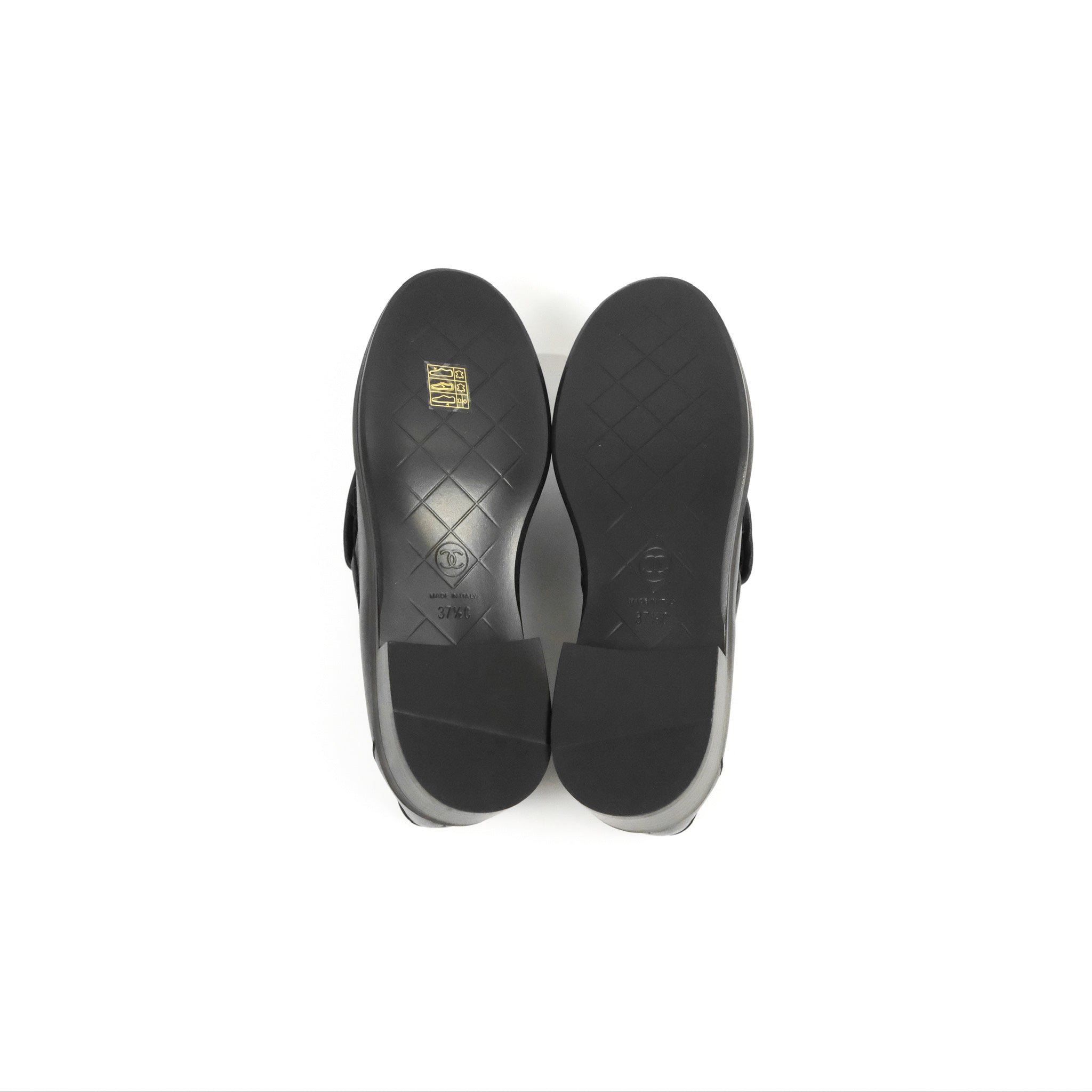Chanel CC Turnlock Loafers - Quilted Black Calfskin Leather Shoes with Gold Hardware - Women's Size 37.5 (US 7) - Luxury Designer Flats for Work, Office & Formal Occasions