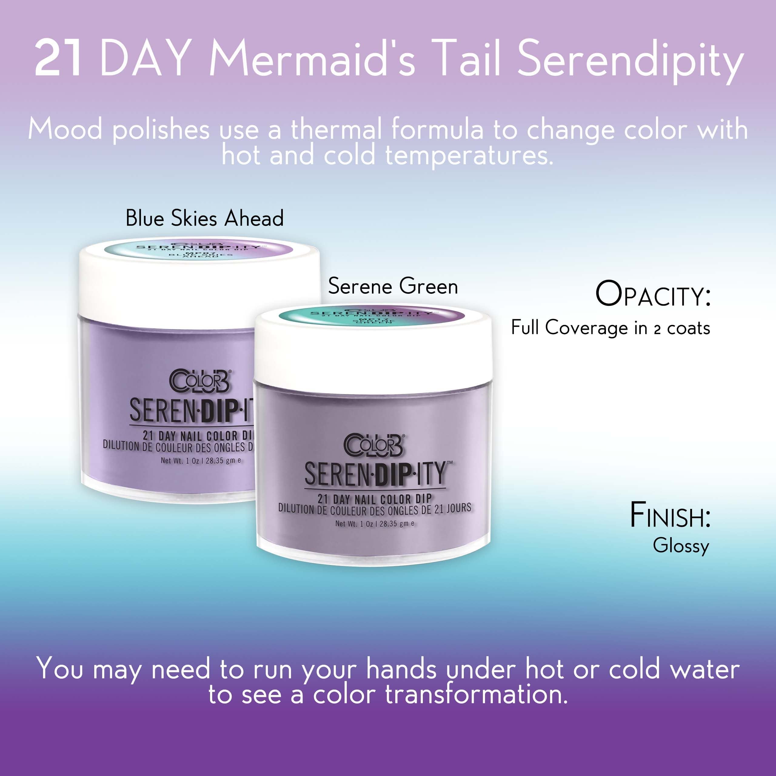 Color Club Dip Powder Nail Kit - Serendipity Manicure Mermaid's Tail Blue | DIY Gel Nail Polish for Salon-Quality Manicures at Home | Perfect for Parties, Weddings & Special Occasions