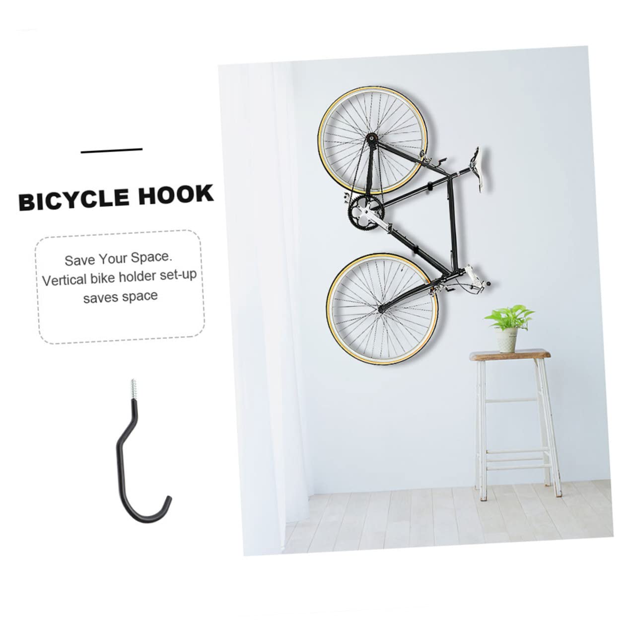 Happyyami 32 Pack Heavy Duty Bike Hooks - Multi-Purpose Utility Hooks for Fishing, Curtain Poles, Ceiling Storage & Parking Organization - Durable Metal Hooks for Home, Garage & Outdoor Use