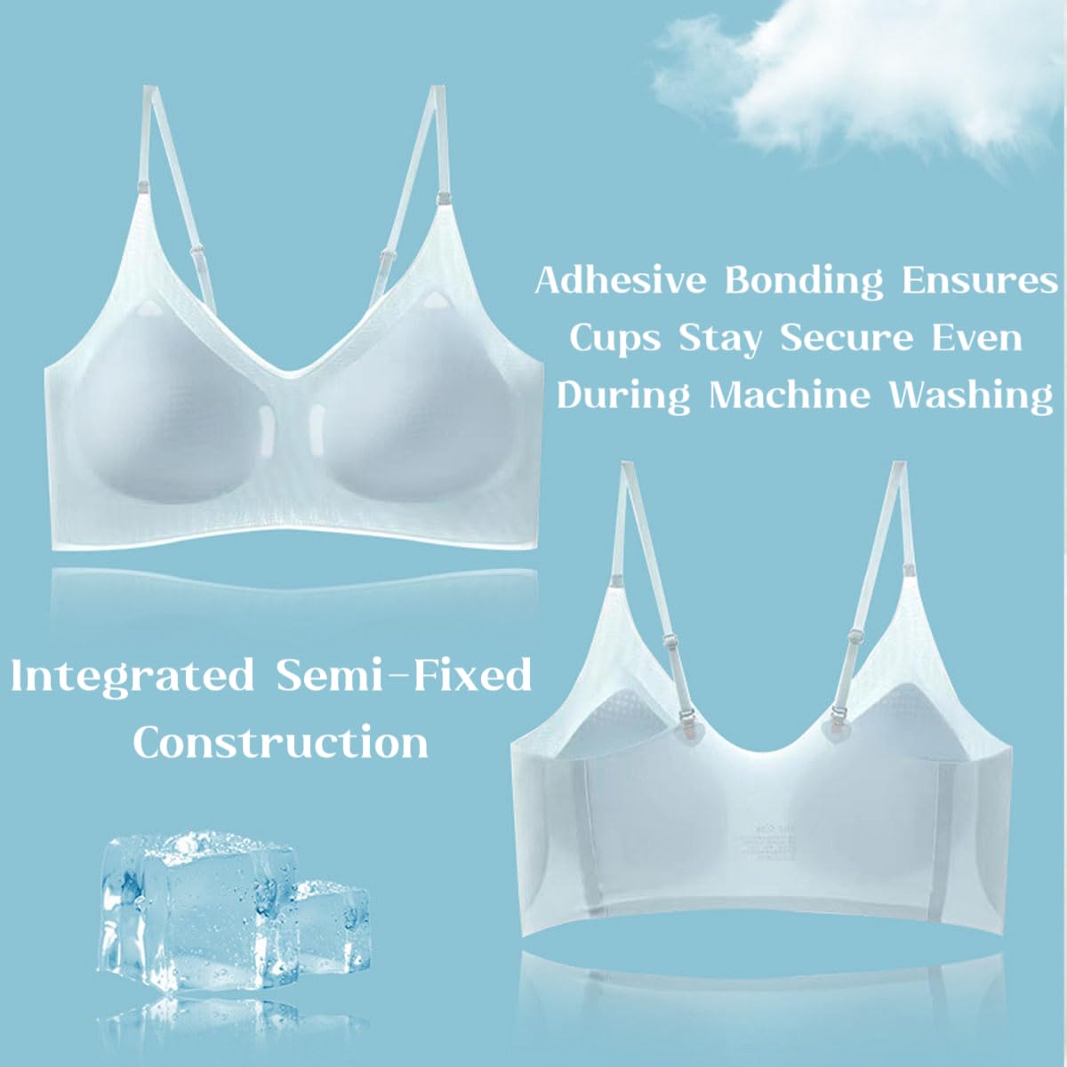 Women's High Elasticity Sports Bra - Comfortable No-Size Workout & Sleep Bra for Yoga, Running, Gym & Lounge Wear