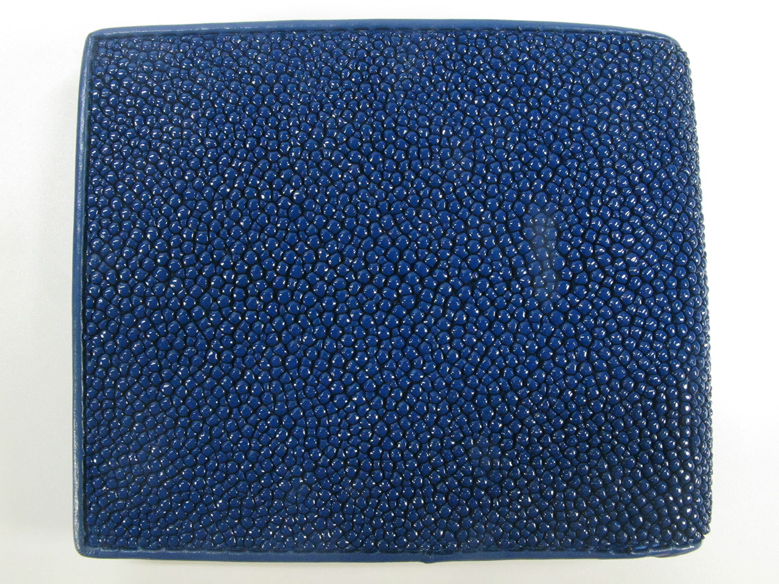 Authentic Stingray Shagreen Leather Bifold Wallet for Men - Premium Blue Genuine Ray Skin Wallet - Perfect for Everyday Carry, Business & Gift Giving