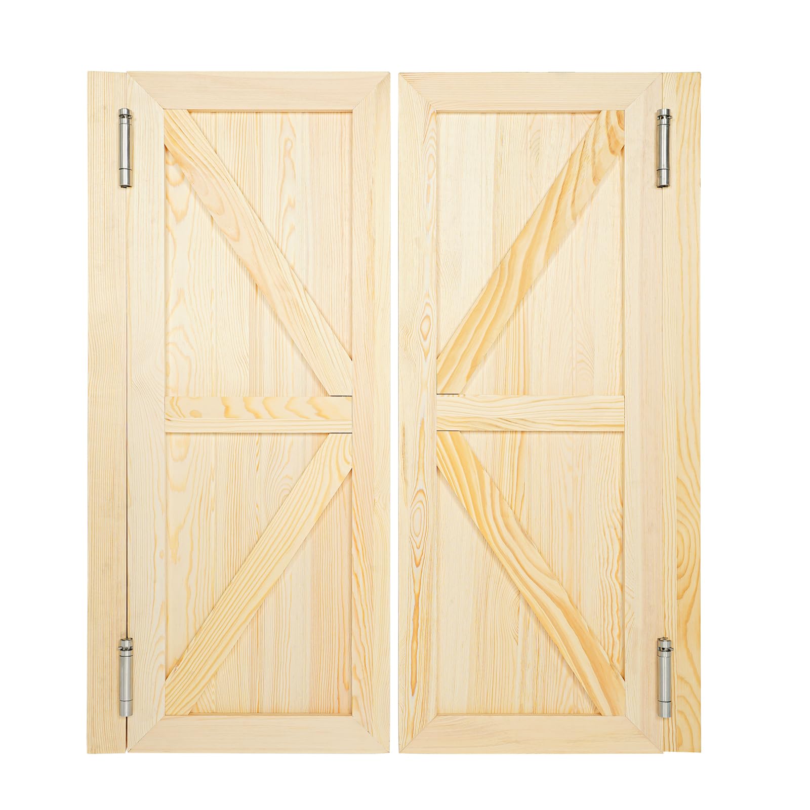 Solid Wood Cafe Swinging Saloon Door with Hinges - 35.4x23.6in/35.4x35.4in White Painted Finish - Perfect for Kitchen, Shop Entrance, Pub Partition & Western Style Decor