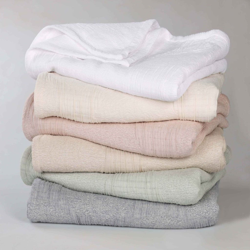Tanta Cotton Medium Weight Crinkle Woven Coverlet - Soft & Breathable Bedspread for All Seasons | Perfect for Bedroom Decor, Guest Rooms & Cozy Home Styling