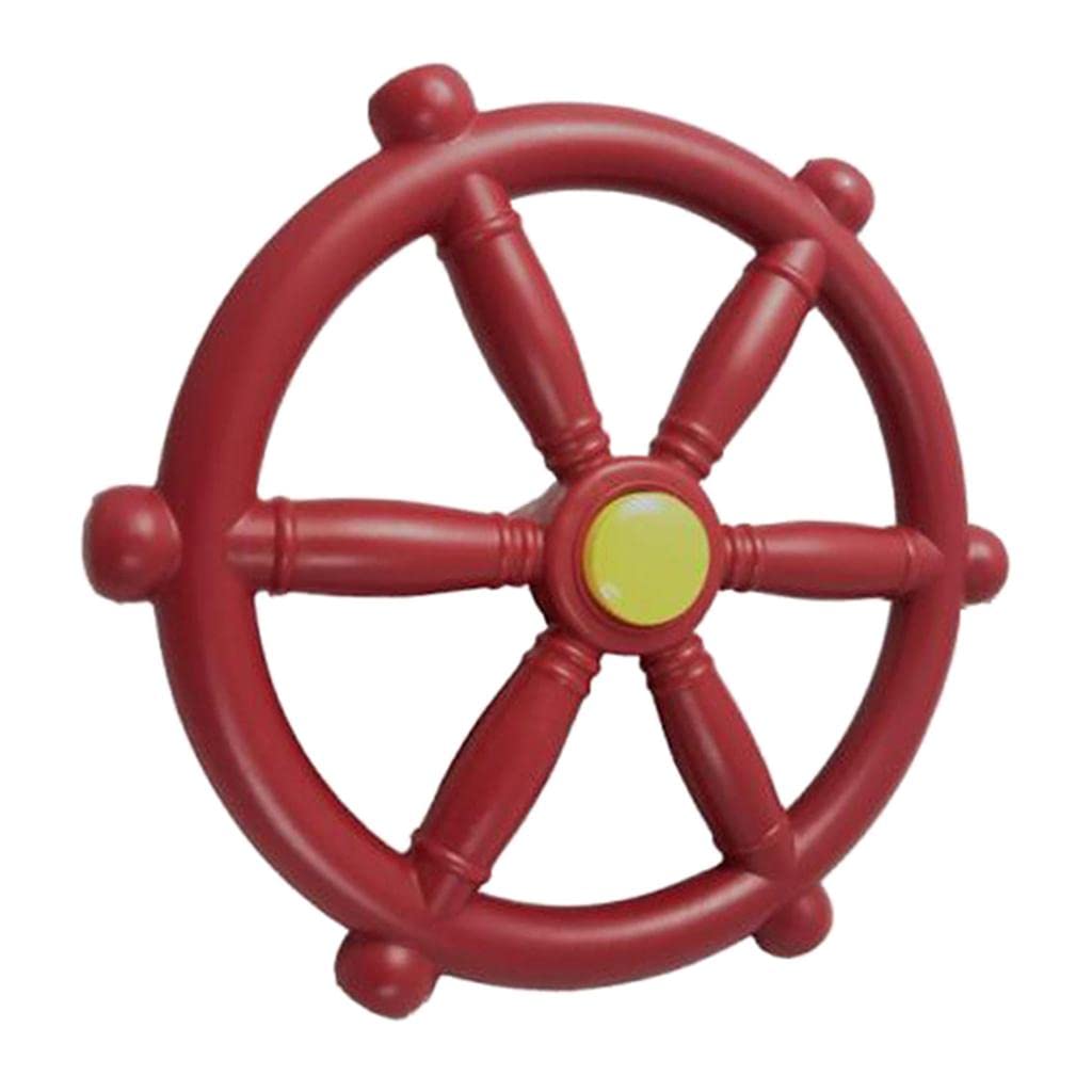 Aternee Kids Playground Steering Wheel - Swingset & Treehouse Pirate Ship Wheel Attachment for Outdoor Playhouse (3 Colors) | Fun Playtime for Backyard, Park & Playground Adventures