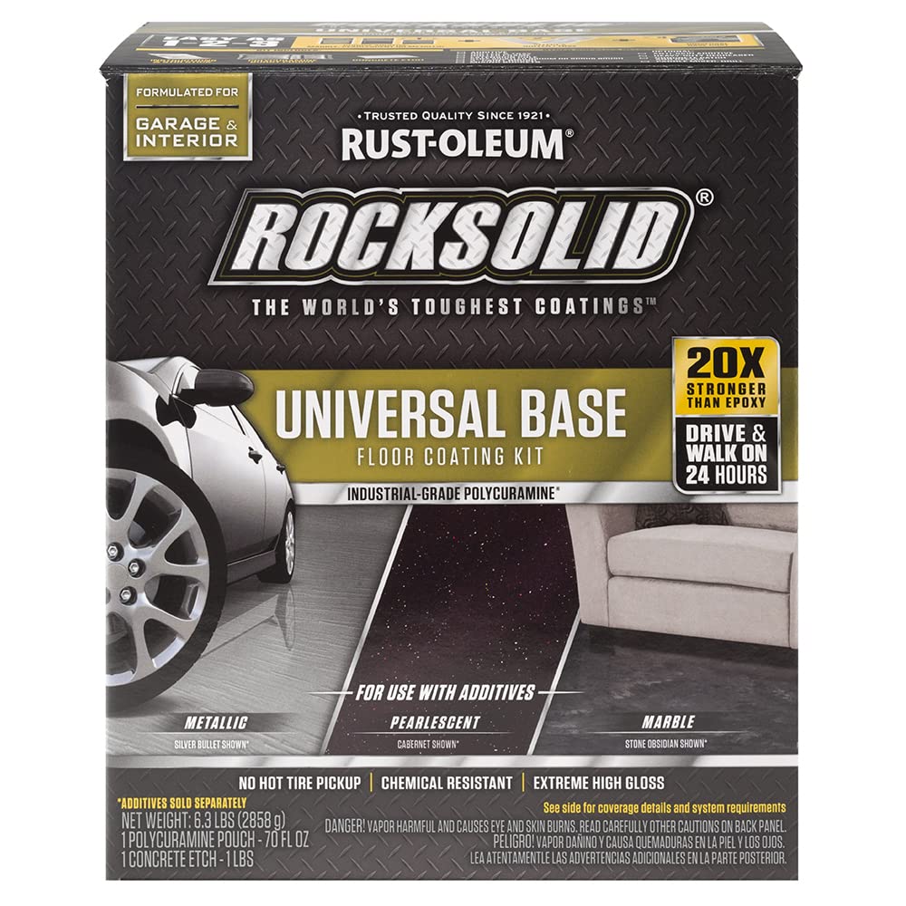 Rust-Oleum 282841 Rocksolid Polycuramine Clear Top Coat - Durable Protective Finish for Garage Floors, Basements & High-Traffic Areas