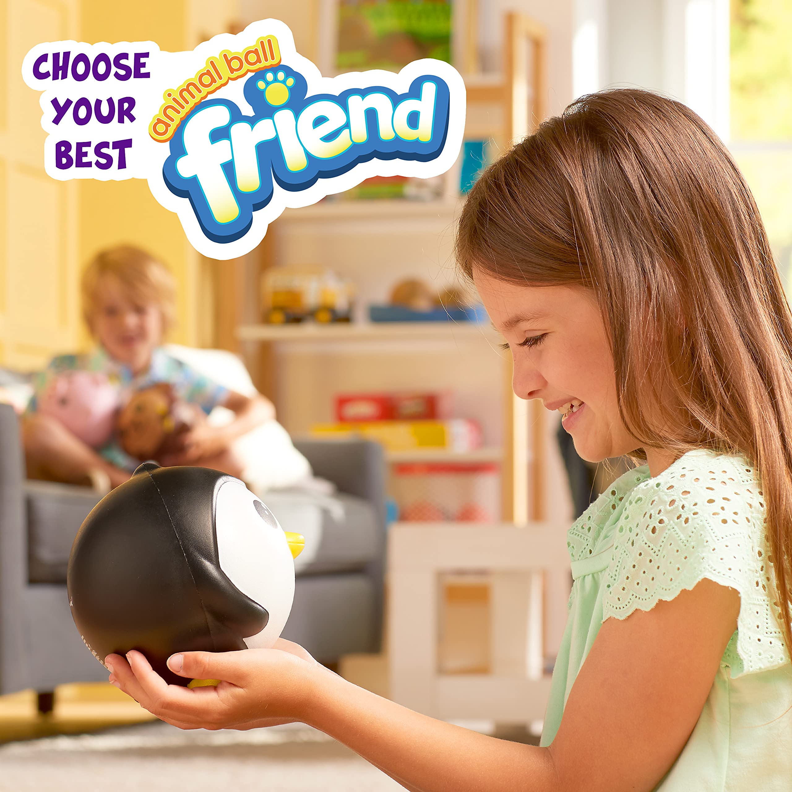 Franklin Sports Animal Ball Friends - 6 Inch Soft Foam Balls Set with Cute Pepper Penguin - Squishy Safe Balls for Kids Indoor/Outdoor Play, Pet Toys, Birthday Gifts (Black)