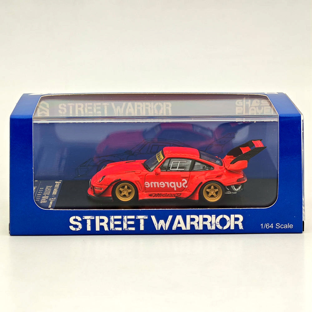 1/64 Scale RWB 993 GT RAUH Welt Diecast Model Car - Red Tall Wing Limited Edition Collectible for Display & Racing Enthusiasts | Perfect for Showcase, Gift Giving & Diecast Car Collections