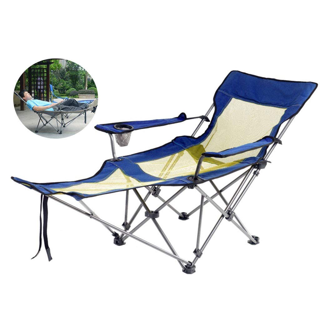 YTGH Folding Beach Chair with Breathable Mesh - Portable Reclining Lounge Chair for Camping, Picnics, Garden, Poolside & Sunbathing (Blue)