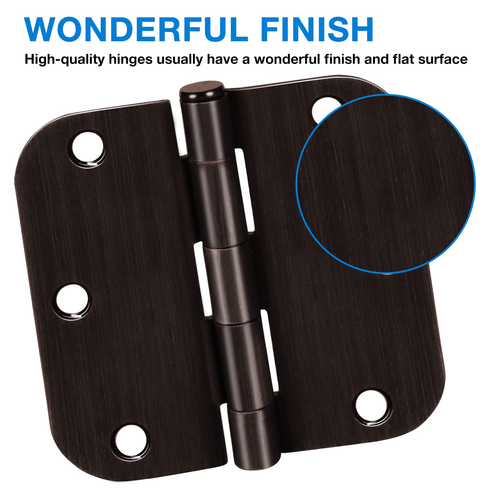Oil Rubbed Bronze Door Hinges 3.5 Inch - Heavy Duty Interior Door Hinges 3-1/2