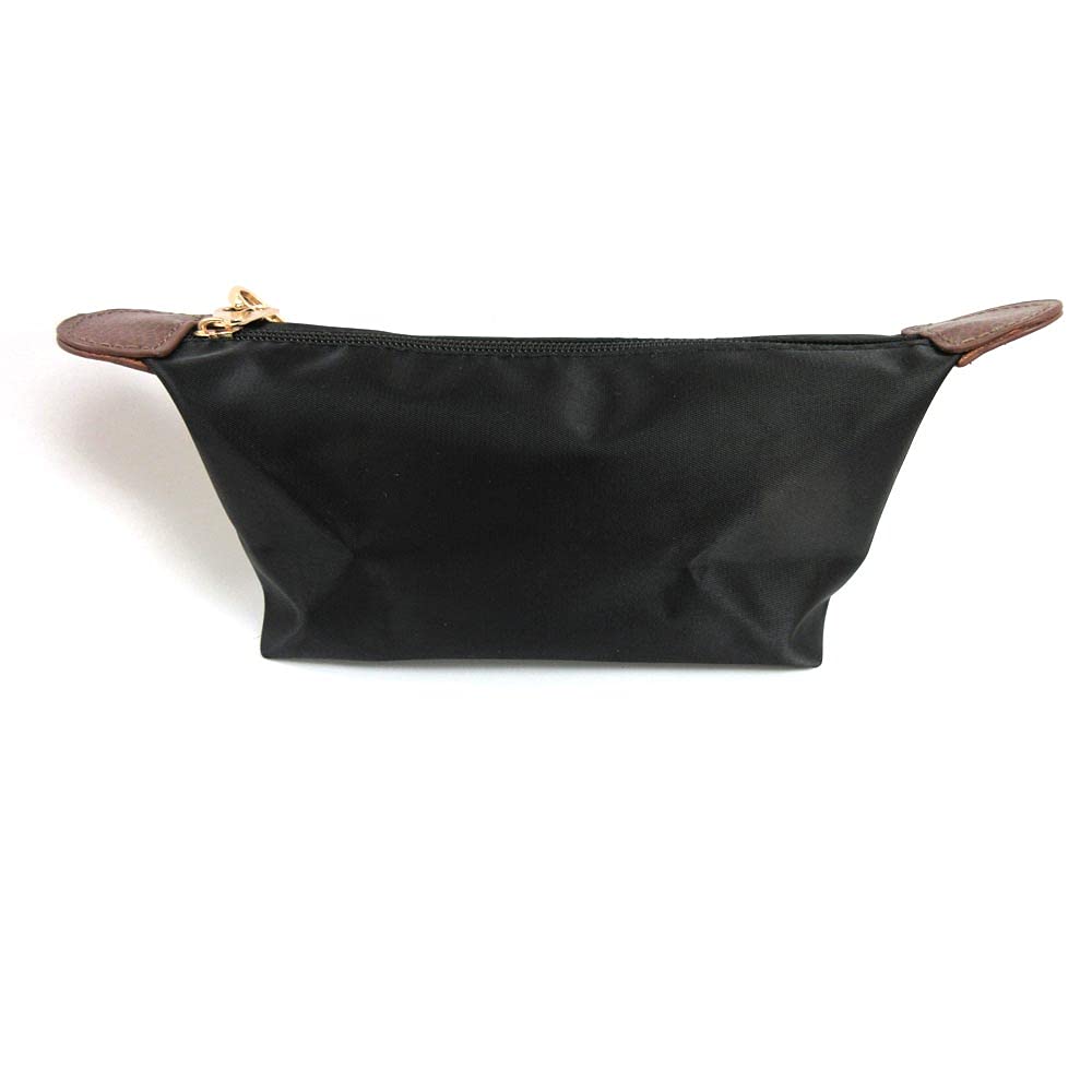 Waterproof Cosmetic Pouch Travel Bag - Multi-Function Makeup Organizer with Zipper Compartments for Toiletries, Black (Perfect for Travel, Gym & Daily Beauty Storage)