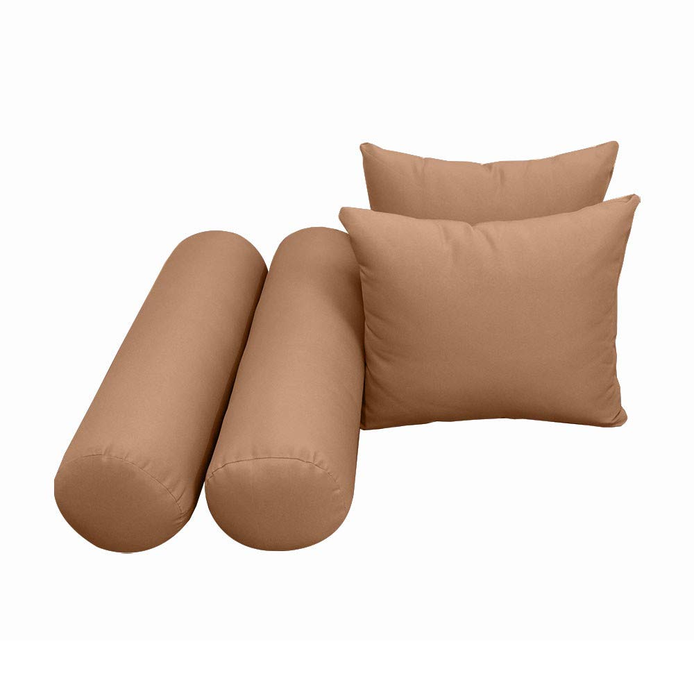 Prolinemax 5-Piece Knife Edge Outdoor Daybed Mattress Cushion Set with Bolster Pillows - Full Size AD104 Style 4 - Perfect for Patio, Poolside, and Backyard Lounging