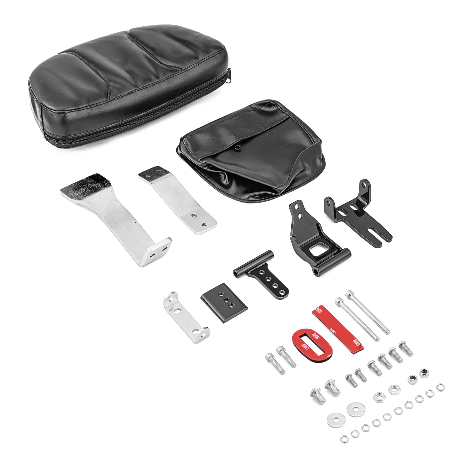 Adjustable Wsays Driver Backrest Pad Kit with Storage Pouch - Compatible with Can-am Spyder RT, RT-S & RT Limited Models (2010-2019) - Enhance Comfort on Long Motorcycle Rides & Road Trips