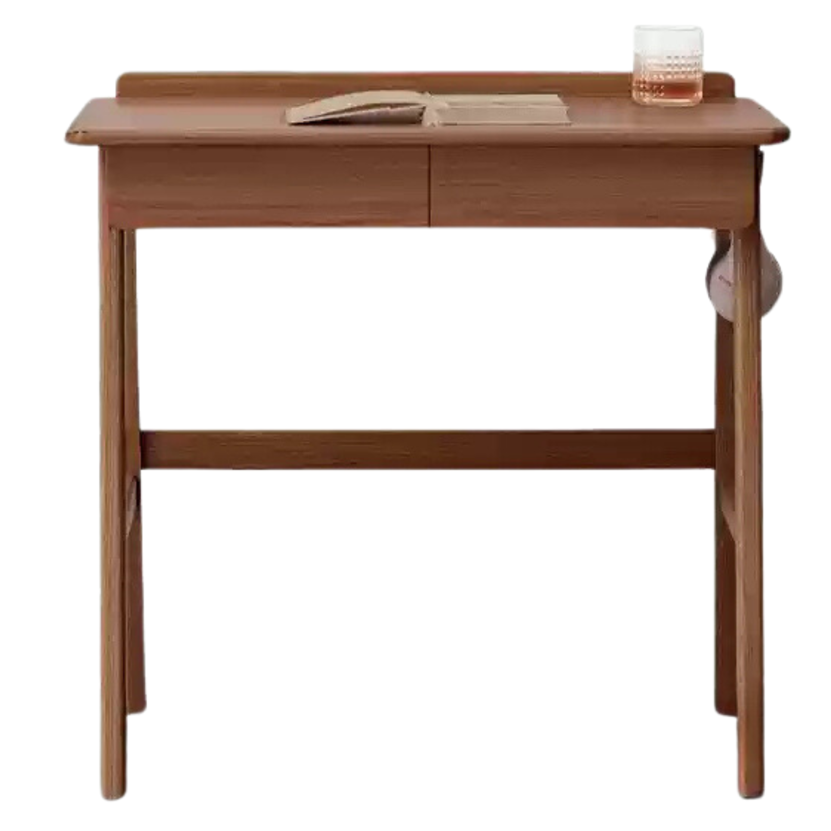 Solid Oak Wood Small Office Desk - Compact & Durable Home Office Furniture for Small Spaces, Remote Work & Study