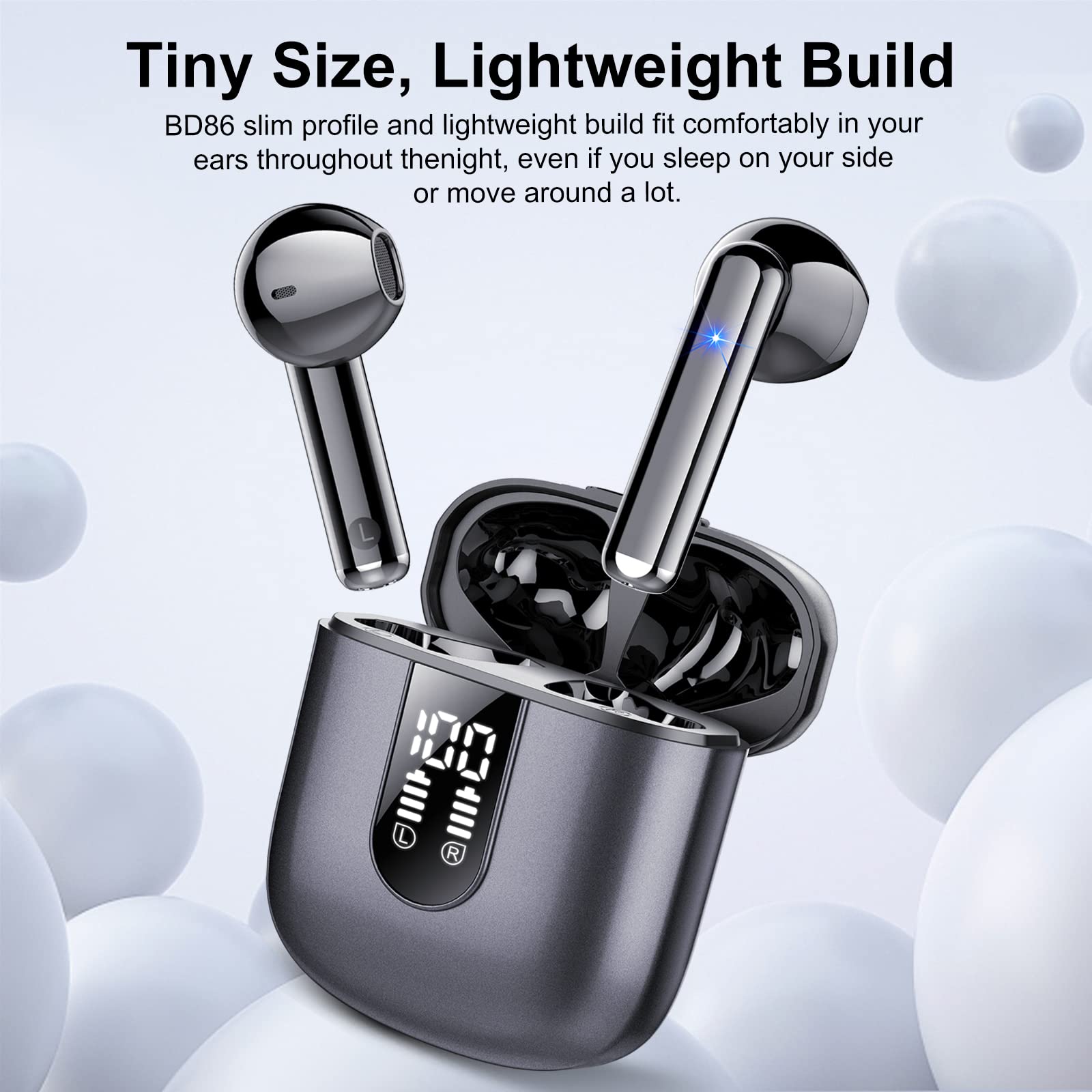Jesebang Wireless Earbuds Bluetooth 5.3, ENC Mic, 30H Playtime, IP7 Waterproof - for Gym & Sports