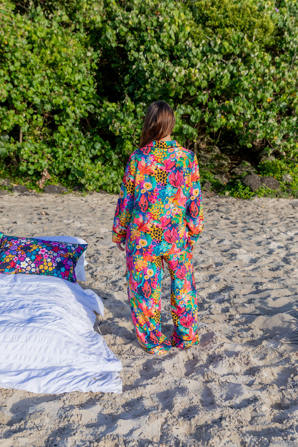 Kasey Rainbow Sundown LS Shirt & Pant Sleepwear Set - Cozy Matching Pajamas for Women | Perfect for Lounging, Sleepovers & Relaxing at Home