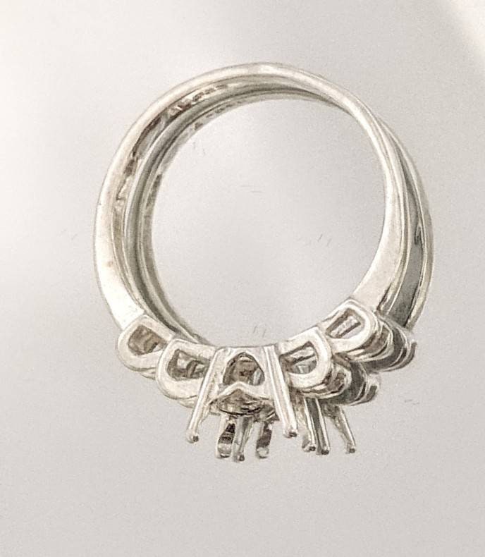 8x6mm Oval Trellis Shank Sterling Silver or 14K Gold Ladies Ring Setting - Size 7 (163829/143829) - Perfect for Engagement Rings, Wedding Bands & Jewelry Making