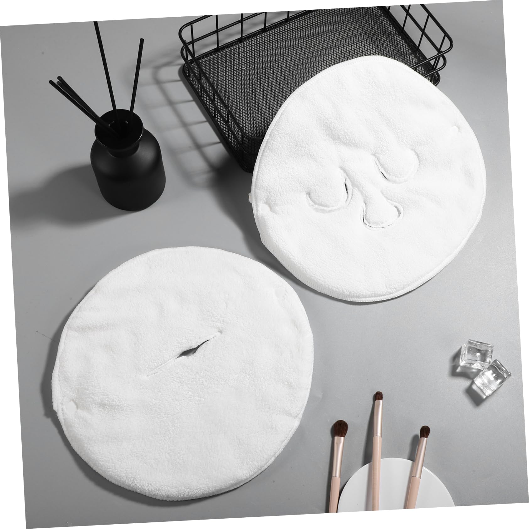 2 Pack Soft Fleece Face Mask Towels - Hot & Cold Compress for Facial Care, Spa & Home Use - Perfect for Skincare, Relaxation & Pain Relief