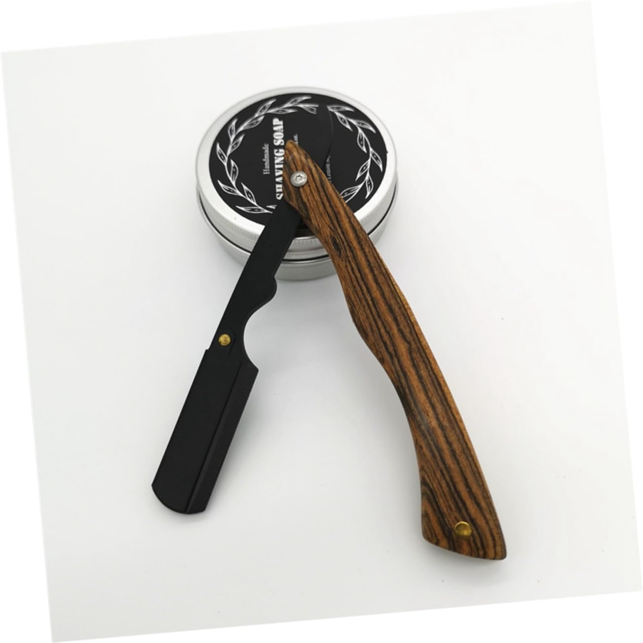 Premium Men's Safety Razor - Stainless Steel Manual Shaver with Wooden Handle for Smooth Shaving - Ideal for Travel, Grooming Kits & Barber Shops - Classic Straight Razor for Men's Facial Hair Care