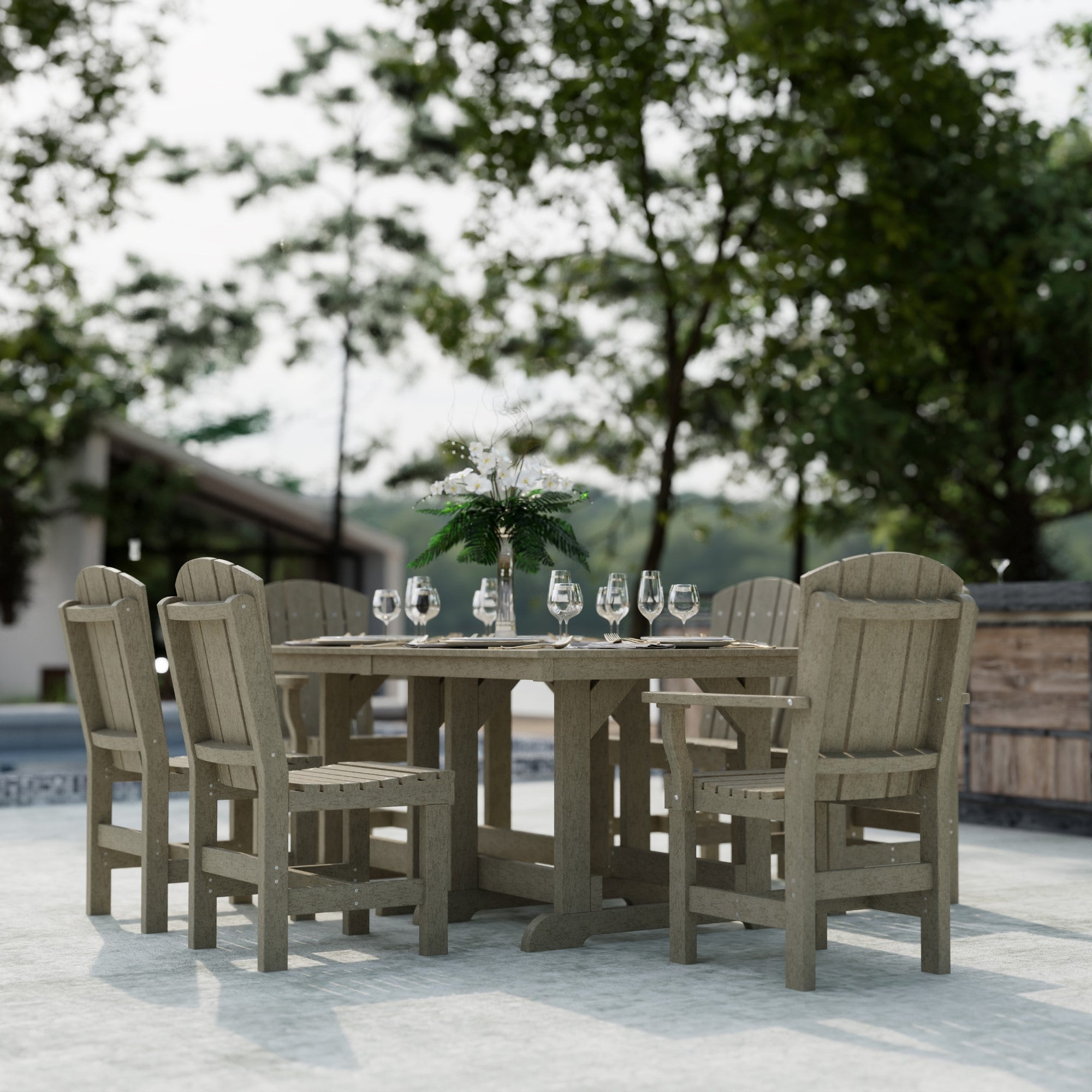 Heritage 7-Piece 44x72 Inch Dining Table Set with Chairs - Perfect for Family Gatherings, Dinner Parties & Outdoor Entertaining