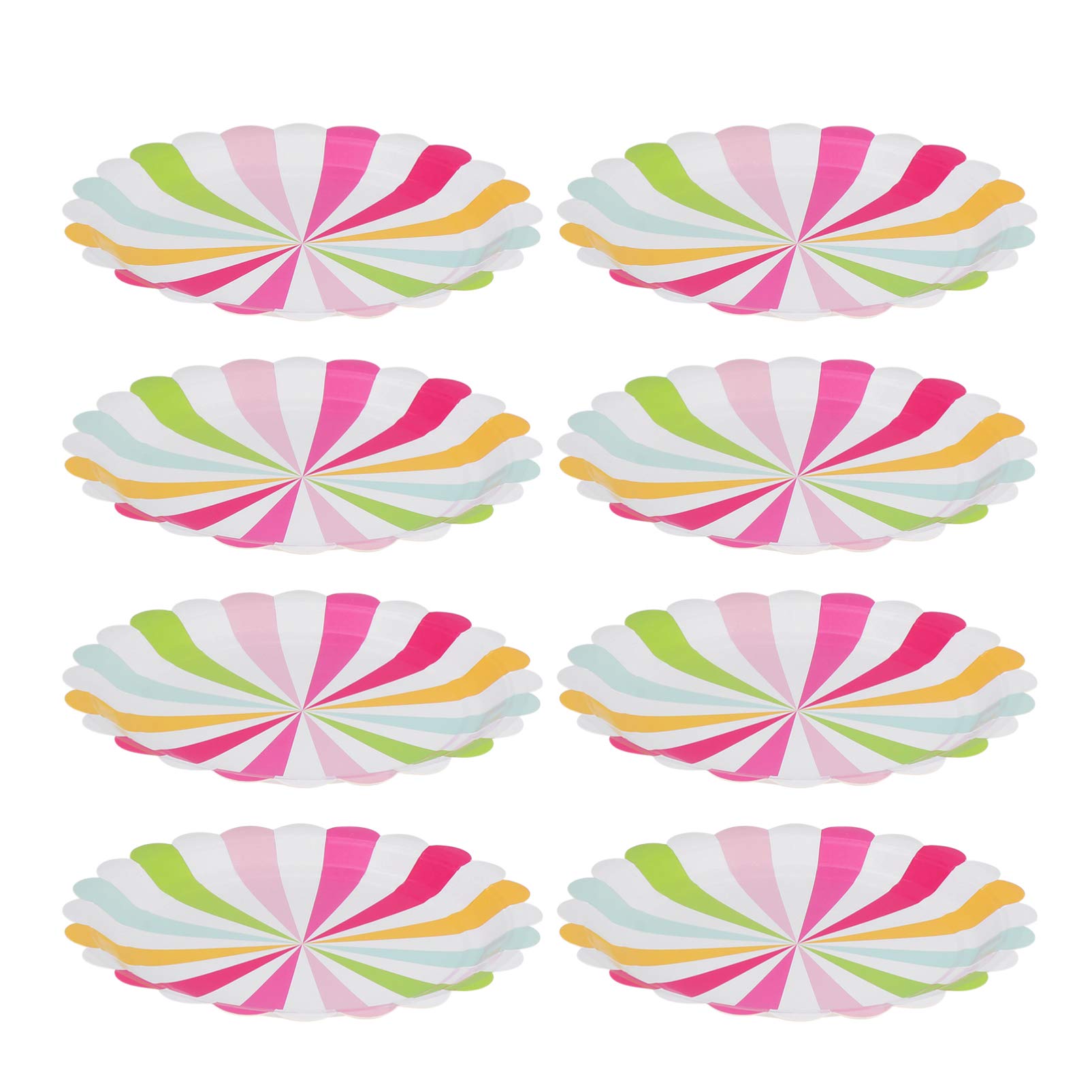 8-Piece Disposable Halloween Paper Plates Set - Stripe Design Party Dessert Trays for Cake, Picnic & Baby Shower | Eco-Friendly Paper Cutlery Supplies for Halloween Parties, Birthdays & Outdoor Events