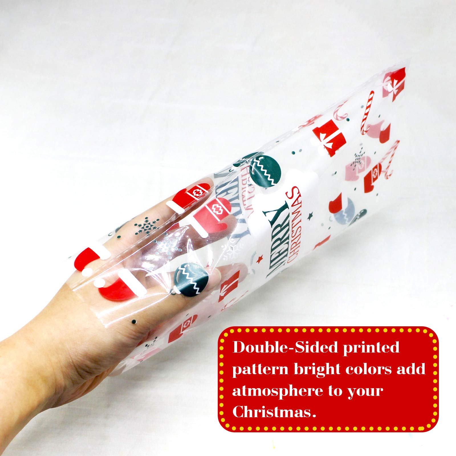 150 Pcs Christmas Cellophane Treat Bags with Twist Ties - Holiday Cookie Candy Bags for Christmas Party Favors, Gift Wrapping & Baking Supplies (Red/Green) - Perfect for Holiday Treats, Classroom Gifts & Cookie Exchanges