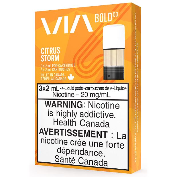 VIA STLTH Citrus Storm E-Liquid - Refreshing Citrus Vape Juice for Pod Systems | Perfect for On-the-Go Vaping & All-Day Enjoyment