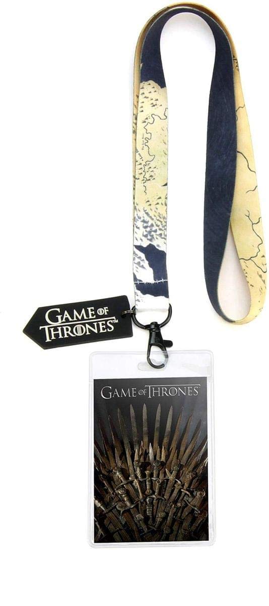 Game of Thrones Lanyard Gift Set - Iron Throne, Lannister, Stark & Targaryen House Badges | Perfect for Conventions, Cosplay, ID Cards & Keychains