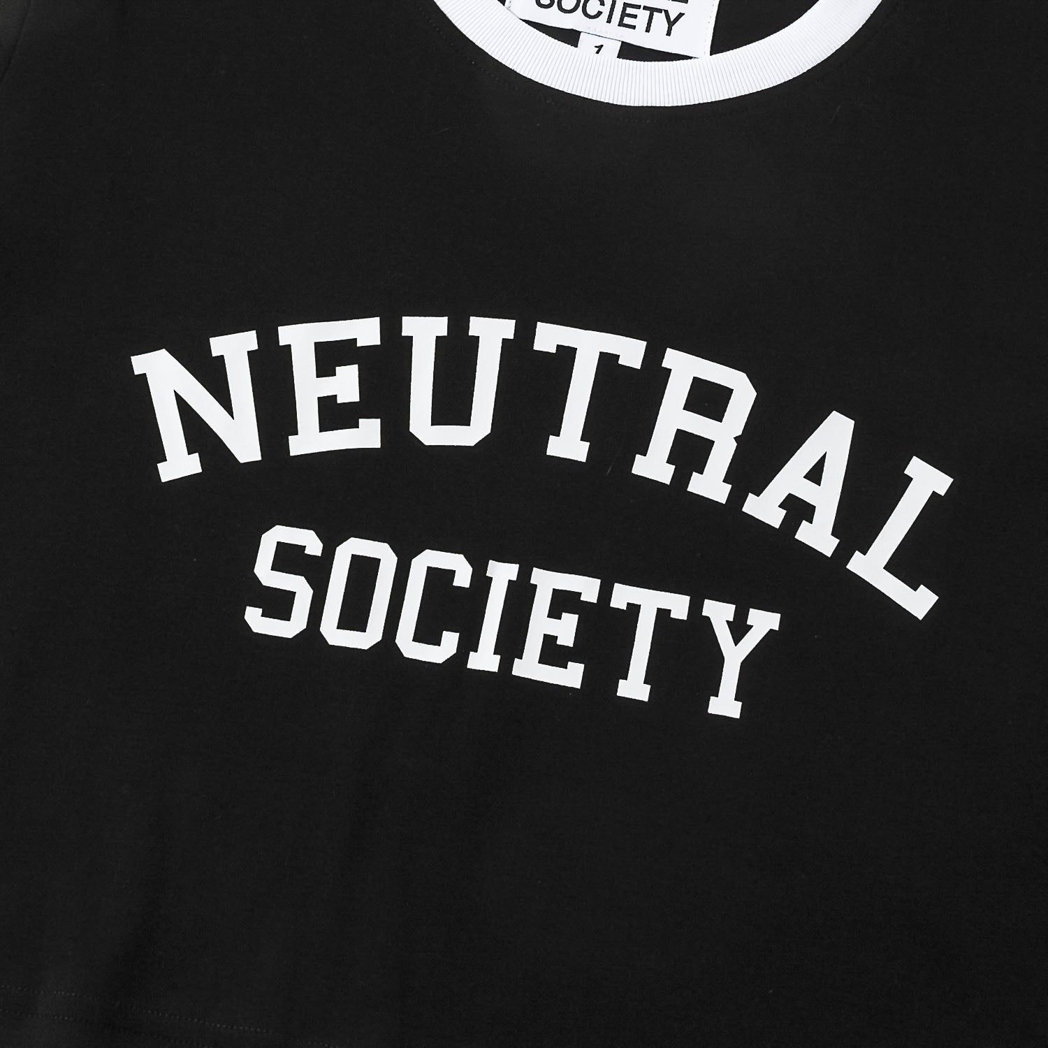 Neutral Society College Cropped Wide Tee Black - Trendy Oversized T-Shirt for Women | Perfect for Casual Outfits, Streetwear & College Fashion