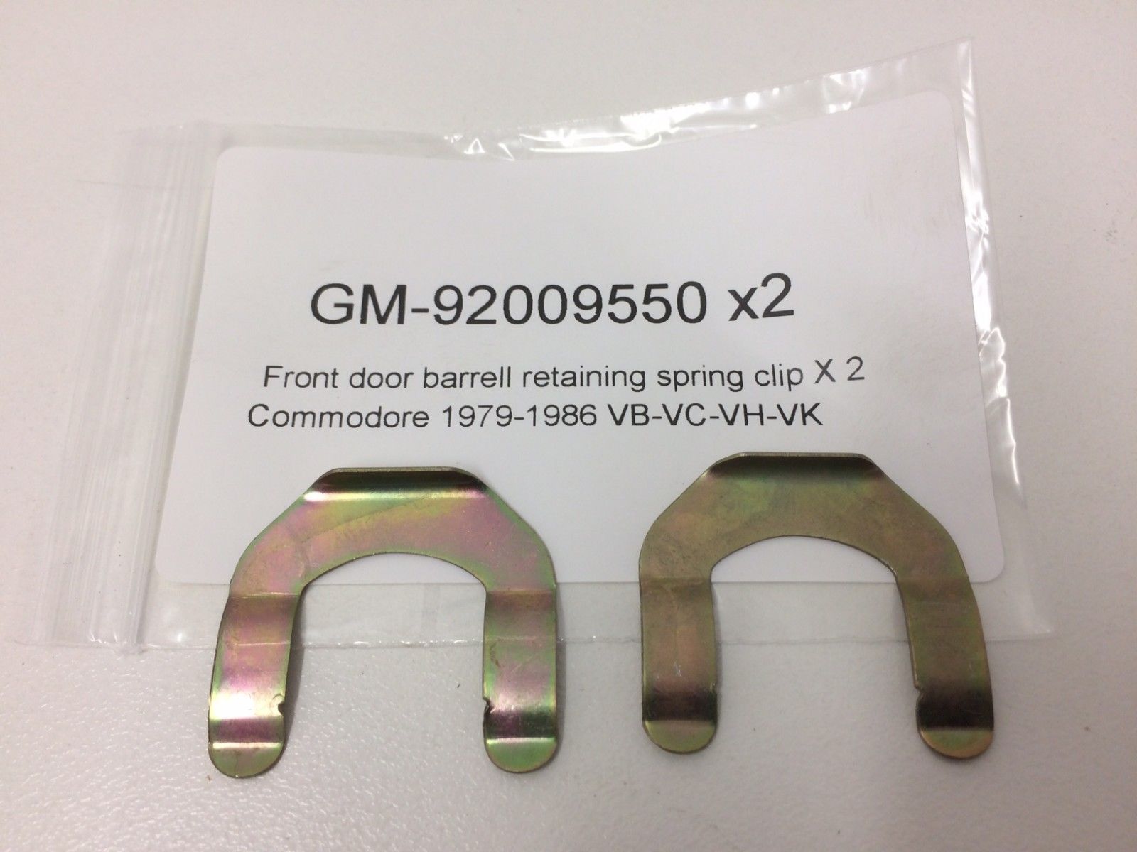 Holden VB VK Front Door Barrel Retaining Spring Clips - 2-Piece Set for Secure Door Handle Installation | Perfect for Automotive Repair & Restoration Projects