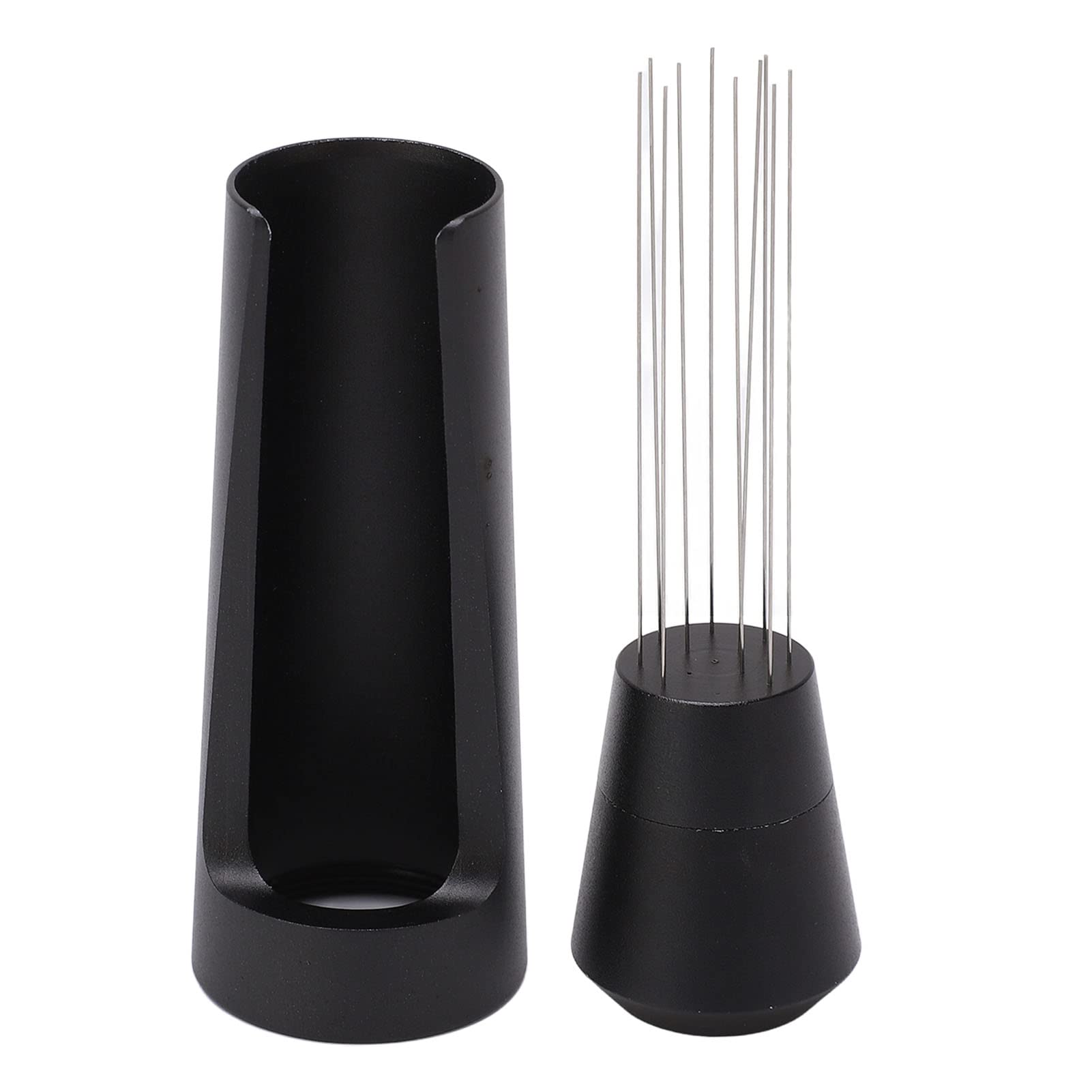 Professional WDT Espresso Coffee Stirrer Tool - 10 Needles 0.4mm Stainless Steel Coffee Powder Distributor with Self-Aligning Stand | Perfect for Home Baristas & Coffee Shops