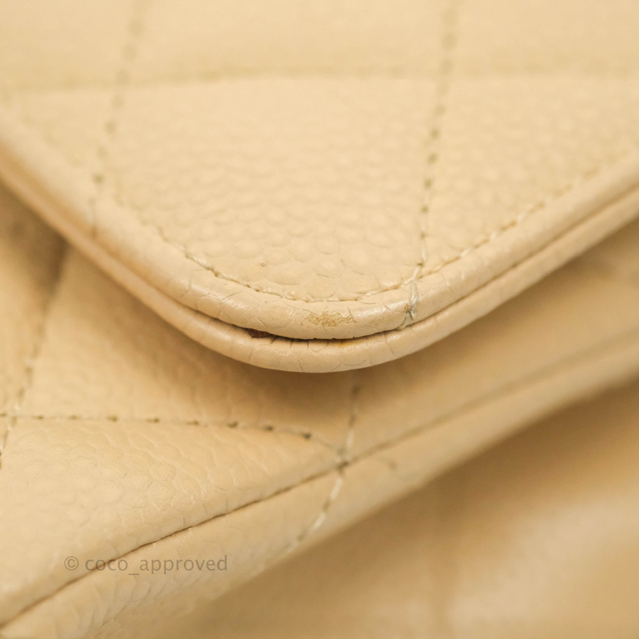 Chanel Classic M/L Medium Flap Bag - Quilted Beige Caviar Leather with Gold Hardware | Luxury Shoulder Bag for Women, Perfect for Work, Parties & Special Occasions