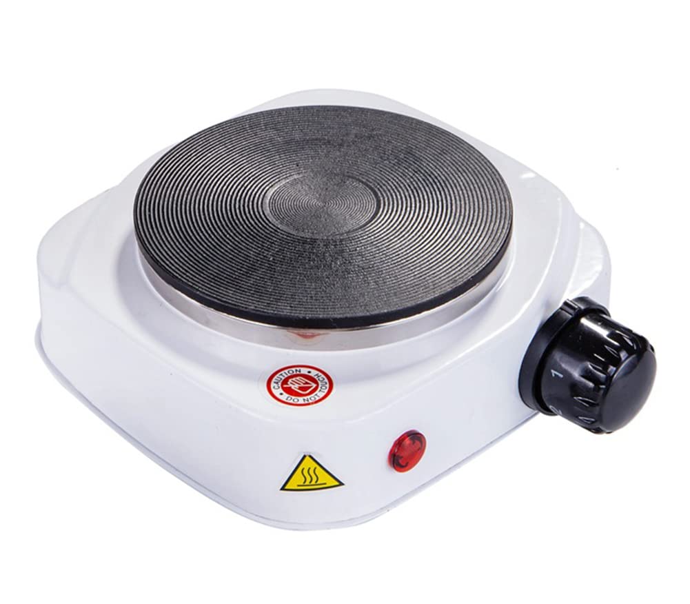 500W Portable Electric Mini Stove - Compact Hot Plate Countertop Burner for Coffee, Tea & Cooking | Fast Heating Small Appliance for Dorms, Offices & Camping | White Energy-Efficient Design