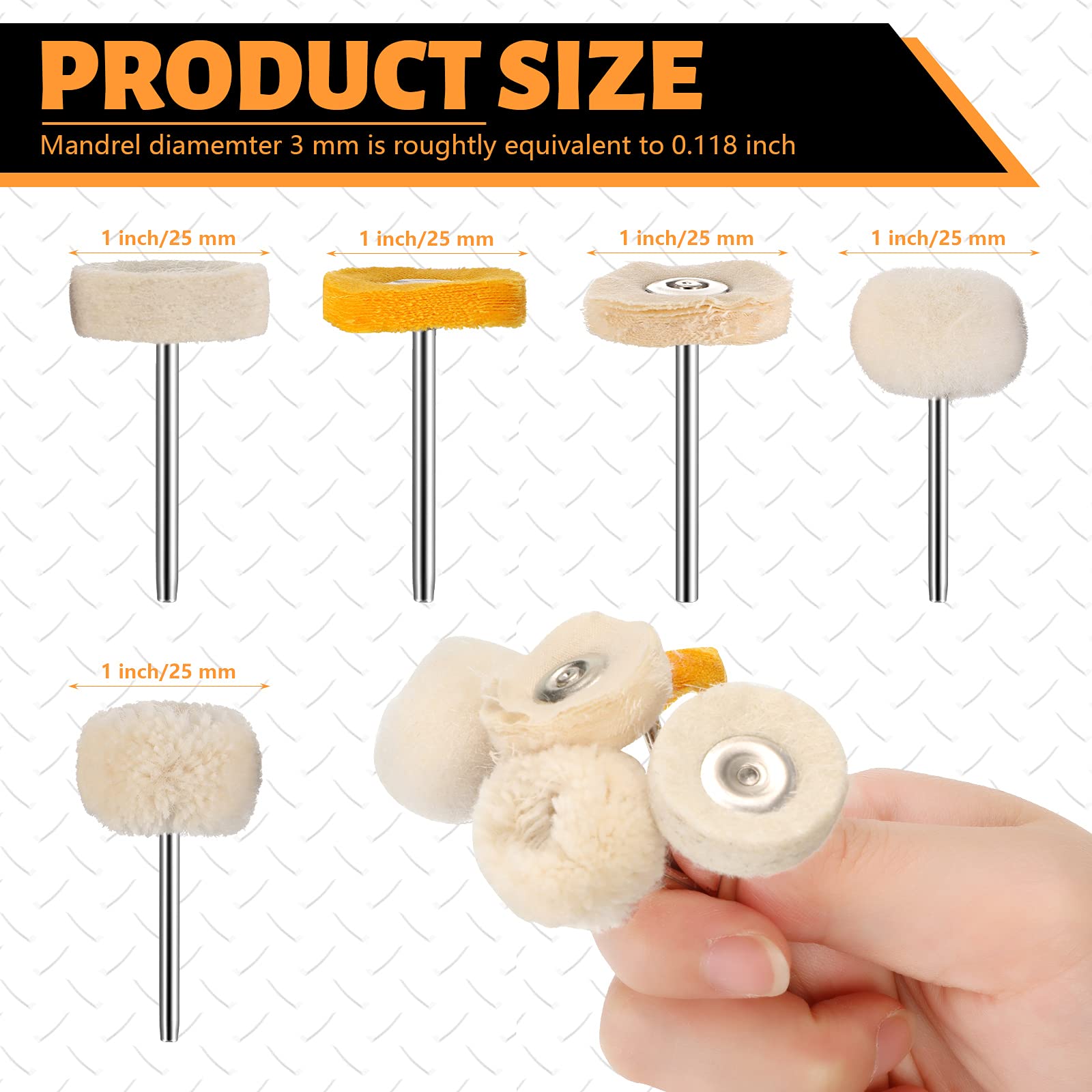 58-Piece Buffing Wheel Kit for Drill & Rotary Tools - Mini Polishing Buffer Wheels for Jewelry, Watches & Metal - Abrasive Buffing Set for DIY, Crafts & Professional Use