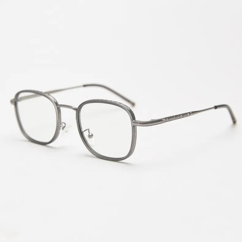 CCspace Unisex Full Rim Square Alloy Eyeglasses 56833 - Lightweight Metal Frame Glasses for Men & Women - Perfect for Reading, Work, and Daily Fashion Accessories