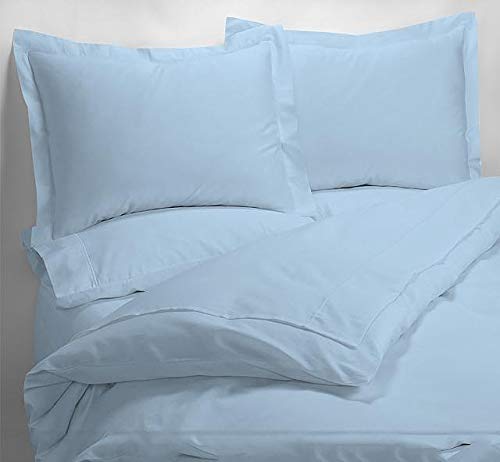 1000 Thread Count 100% Egyptian Cotton 7-Piece Crib & Baby Bedding Set - Light Blue Solid Bed in a Bag with 500GSM Comforter & 18