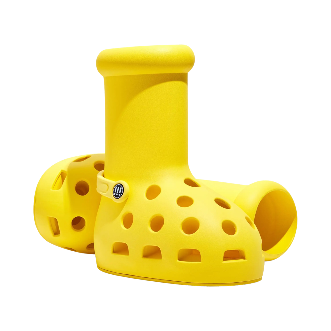 MSCHF x Crocs Big Yellow Boots - Unisex Clogs for Men & Women - Comfortable & Stylish Water Shoes for Beach, Pool & Outdoor Activities