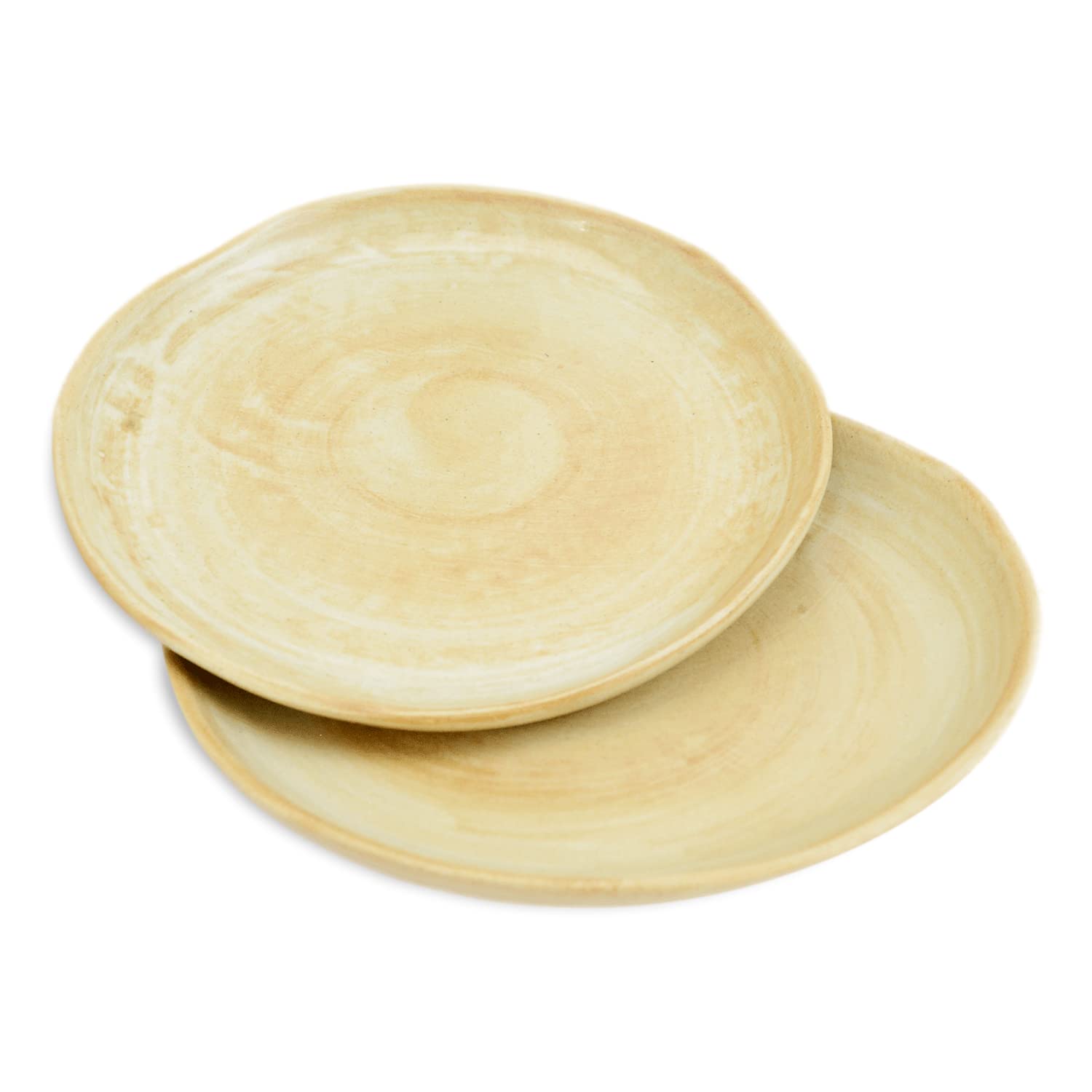 Organic Style 7 Inch Brown Ceramic Stoneware Sandwich and Dinner Plates Set of 2 - Eco-Friendly Durable Dishware for Everyday Meals, Parties & Home Decor