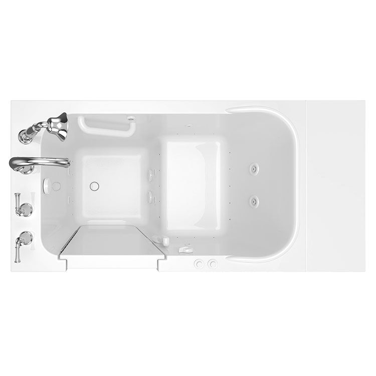 2848 Series 28W x 48L Gelcoat Walk-In Bathtub with Left Hand Drain & Faucet - Non-Slip Safety Tub for Elderly & Mobility Needs, Perfect for Small Bathrooms & Accessible Home Design