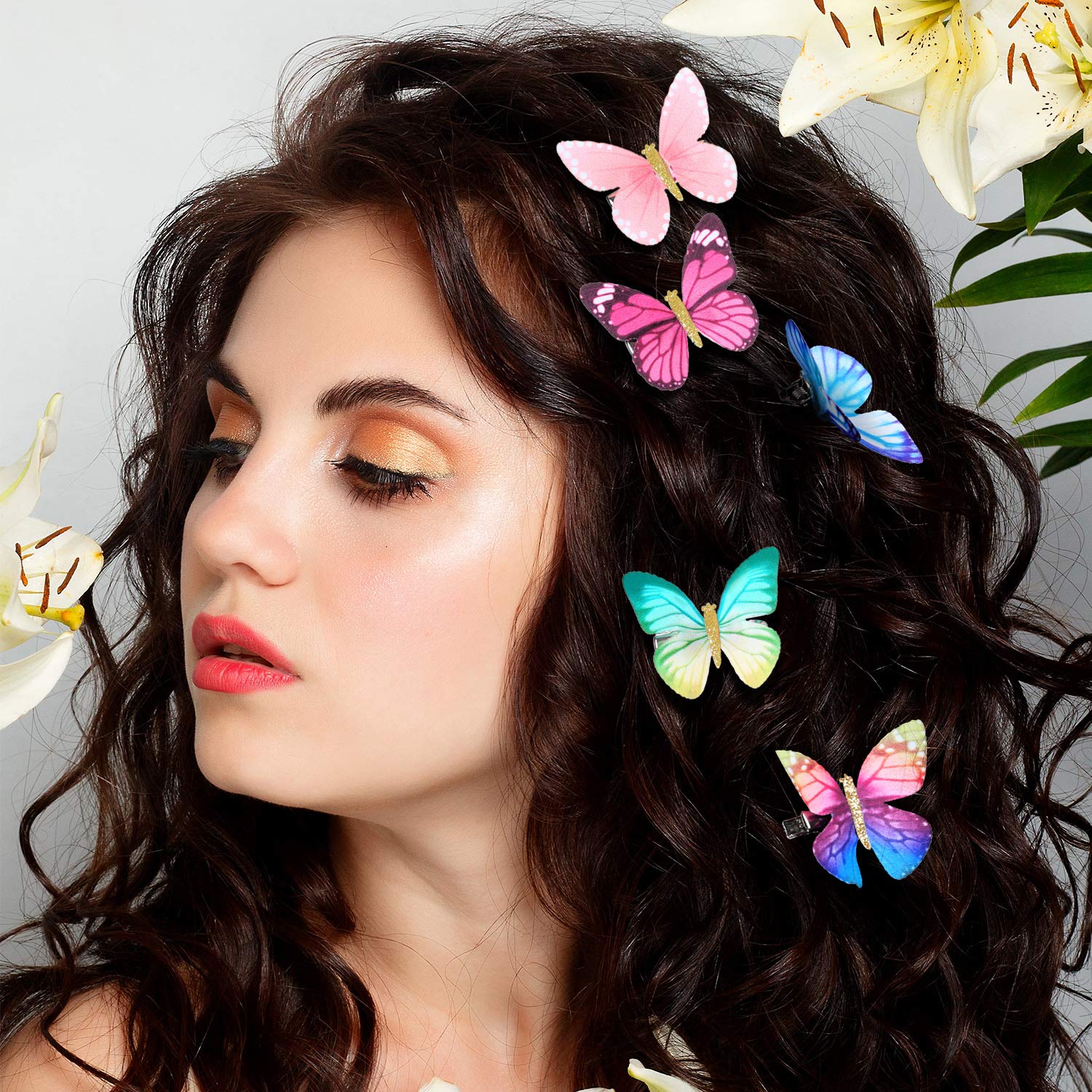 Boao 18-Piece Glitter Butterfly Hair Clips Set for Girls, Teens & Women - Elegant Hair Accessories for Parties, Weddings & Daily Wear