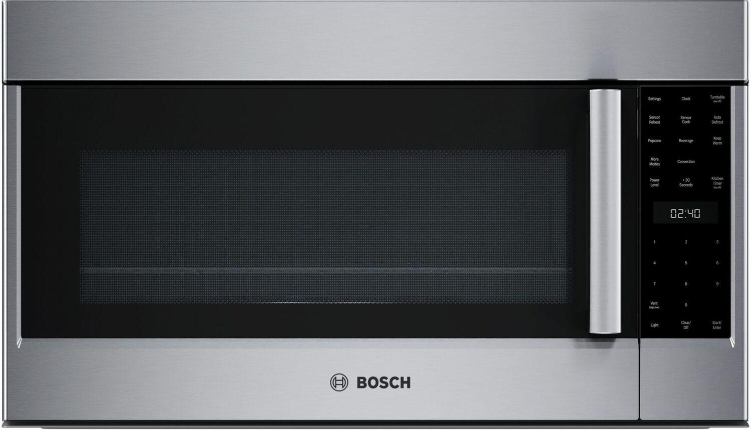 Bosch HMV8054U 800 Series 30-Inch Over The Range Microwave with Left-Side Opening Door - Stainless Steel - Perfect for Modern Kitchens & Space-Saving Solutions