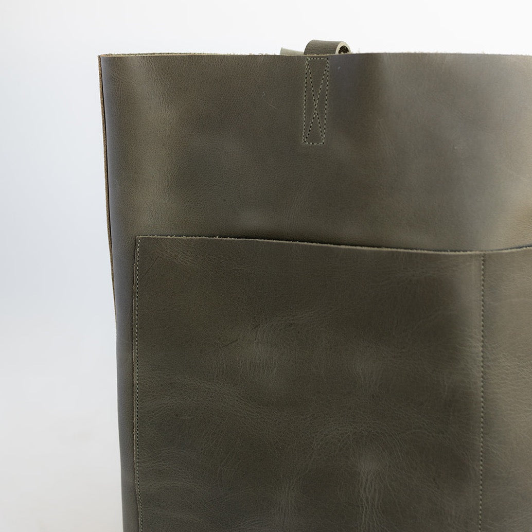 Premium Classic Leather Tote Bag for Women - Pine Green Color - Stylish & Durable Handbag for Work, Travel & Everyday Use